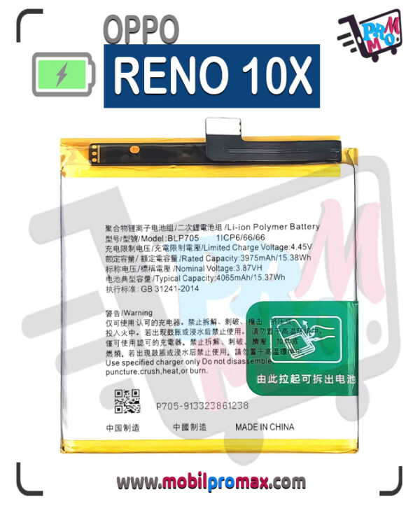 oppo RENO 10X batarya