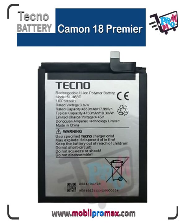Tecno Camon 18 Premier battery