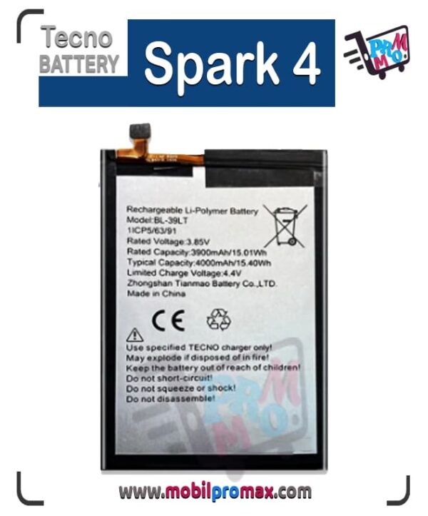 Tecno Spark 4 battery